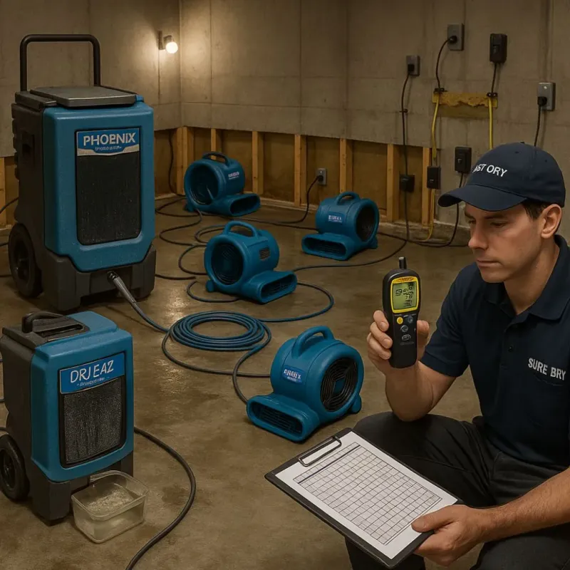 Structural Drying and Dehumidification process in Pine County, MN